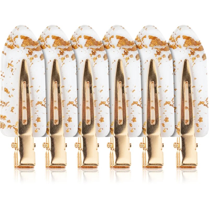 Brushworks Gold Flake No Crease Clips hajtű átlátszó 6 db