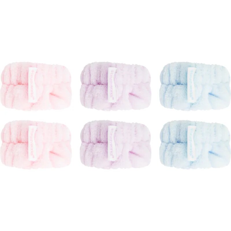 Brushworks Pastel Microfibre Wrist Wash Bands a víz arcmosás közbeni lefolyását megelőző karkötő 6 db