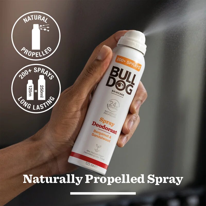 Bulldog Bergamot &Sandalwood Spray Deodorant alumínium mentes dezodor spray formában 125 ml