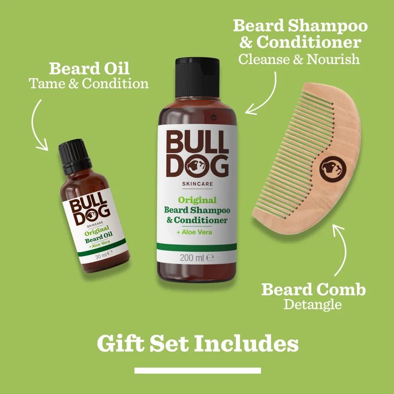 Bulldog Original Beard Care Kit ajándékszett uraknak Peach Wood 104 cm