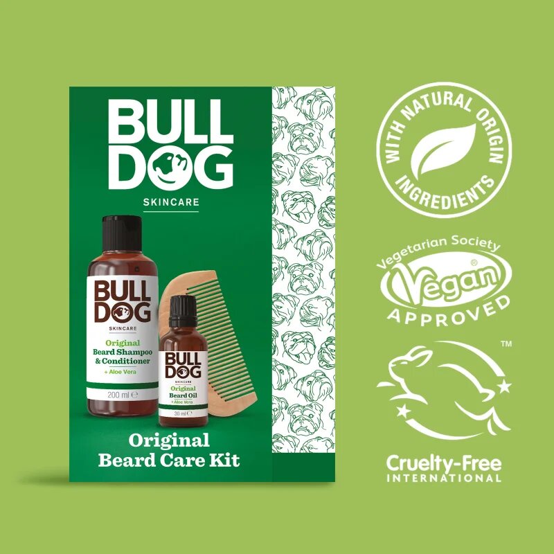 Bulldog Original Beard Care Kit ajándékszett uraknak Peach Wood 104 cm