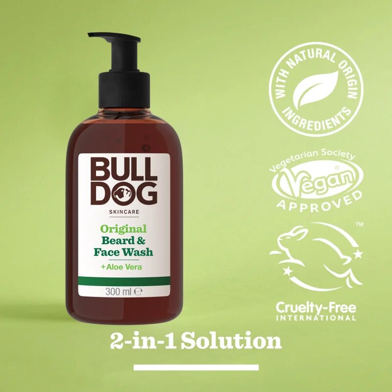 Bulldog Original Beard & Face Wash tisztító gél uraknak 2 az 1-ben 300 ml