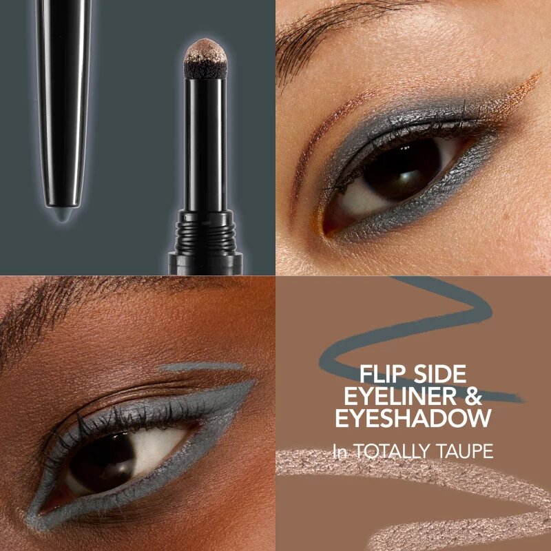 Buxom FLIP SIDE DUAL-ENDED EYELINER & SHADOW krémes szemhéjfestékek és szemhéjtusok ceruzában árnyalat Totally Taupe 0.78 g