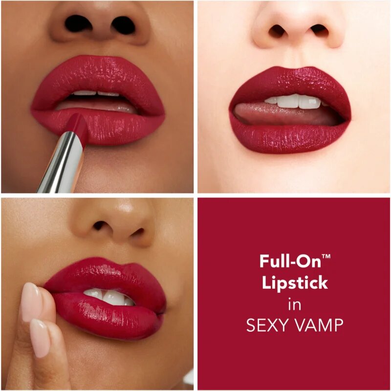 Buxom FULL-ON™ PLUMPING SATIN LIPSTICK krémes rúzs nagyobbító hatás árnyalat Sexy Vamp 25 ml