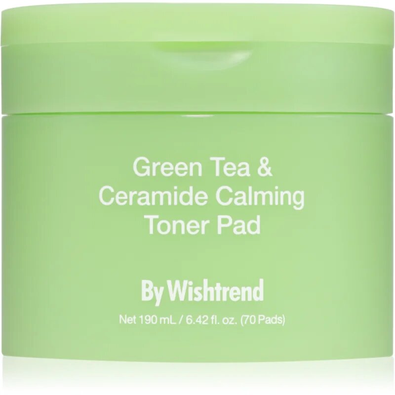 By Wishtrend Green Tea & Ceramide Calming Toner Pad tonizáló párnák nyugtató hatással 70 db