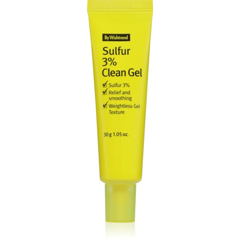 By Wishtrend Sulfur 3% Clean Gel gyengéd és hidratáló géles krém az aknéra hajlamos zsíros bőrre 30 g