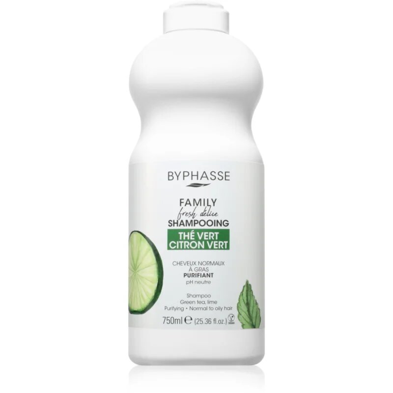 BYPHASSE Lime & Green ultra nyugtató sampon normál zsíros hajra és érzékeny fejbőrre 750 ml