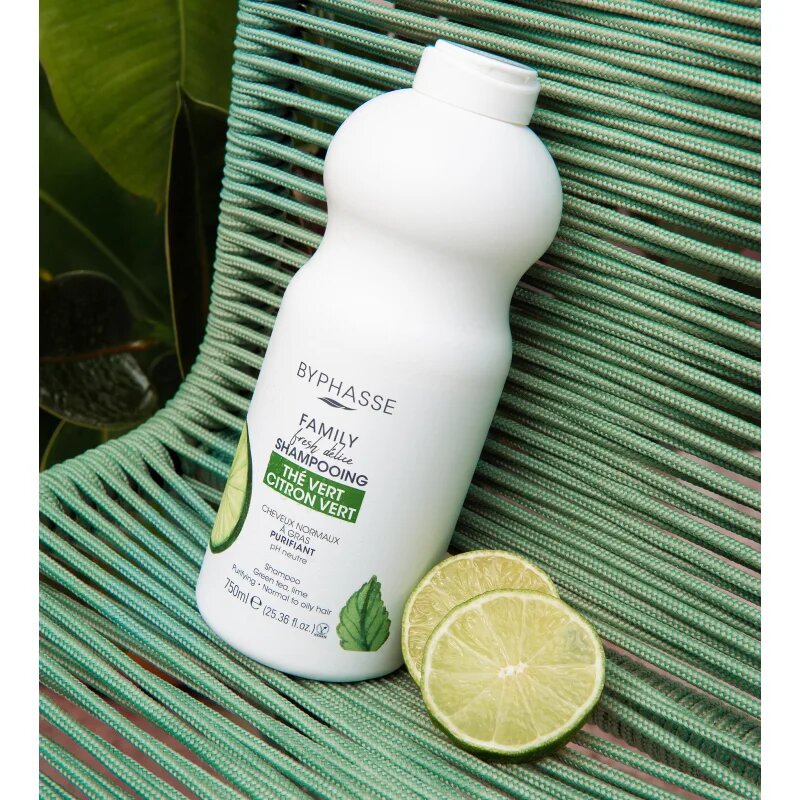 BYPHASSE Lime & Green ultra nyugtató sampon normál zsíros hajra és érzékeny fejbőrre 750 ml