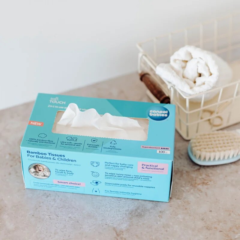 Canpol babies Bamboo Tissues Postpartum Pads kendők bambusz 100 db