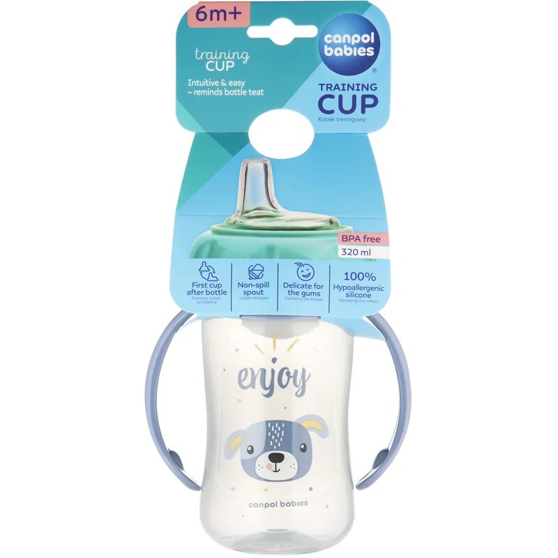 Canpol babies Cute Animals Training Cup gyakorlóbögre Dog 6m+ 1 db