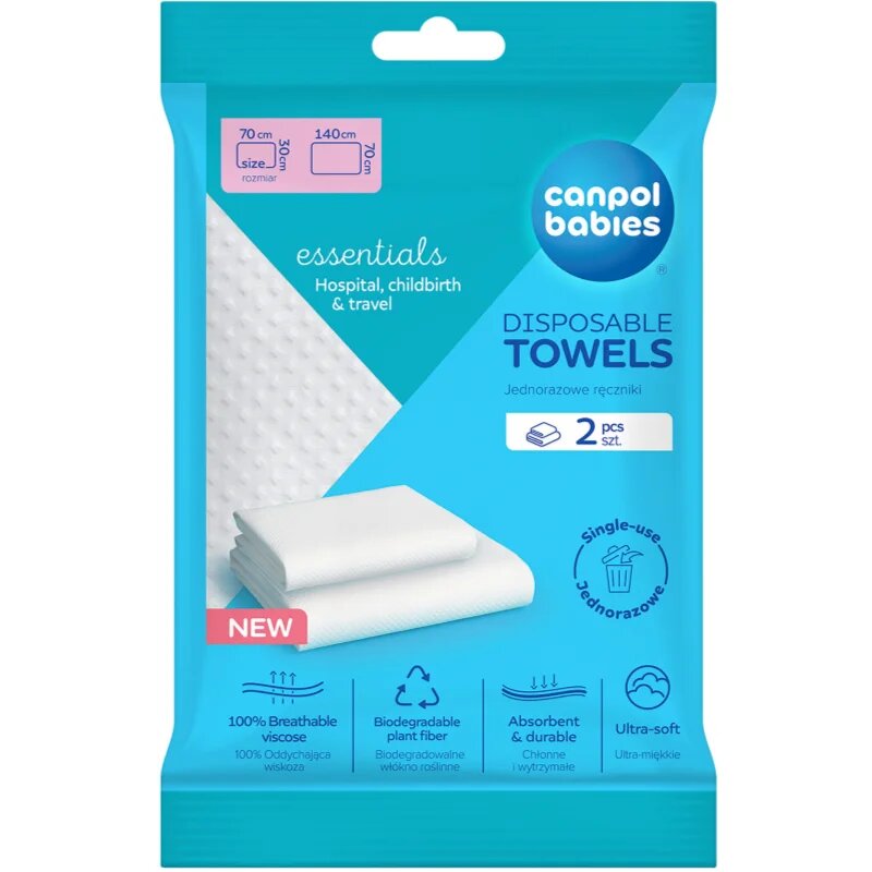 Canpol babies Disposable Towels egyszer használatos törülközők 2 db