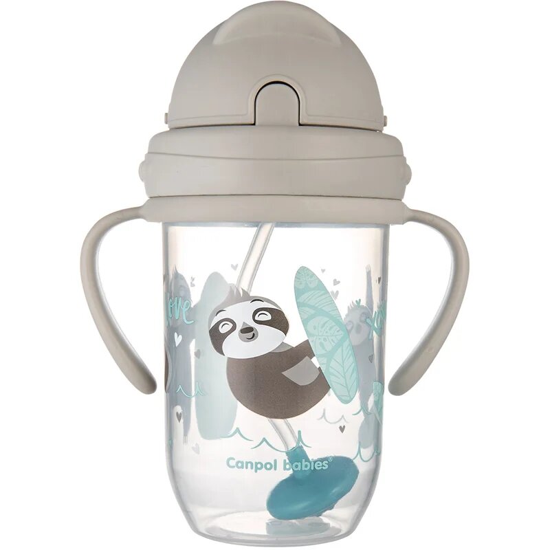 Canpol babies Exotic Animals Cup With Straw bögre szívószállal Gray 1 db
