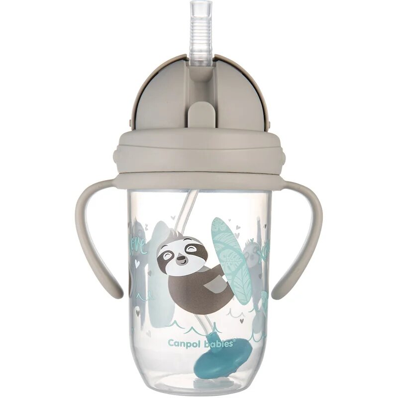 Canpol babies Exotic Animals Cup With Straw bögre szívószállal Gray 1 db
