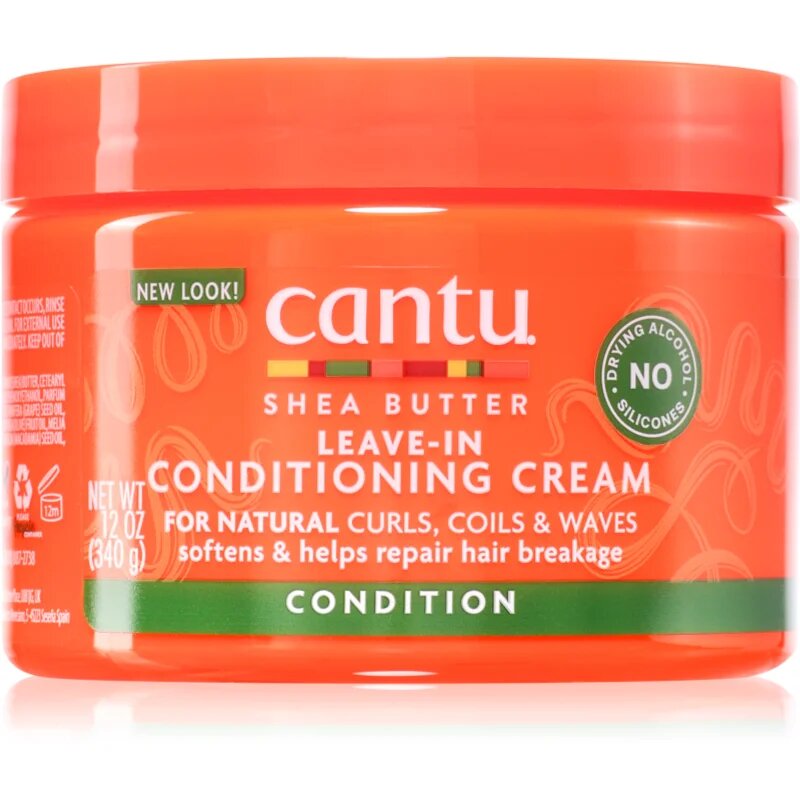 CANTU Shea Butter Leave-In Conditioning Cream öblítés nélküli kondicionáló a hullámos és göndör hajra 340 g