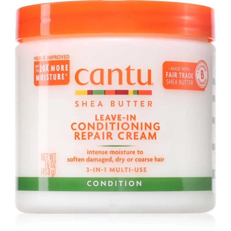 CANTU Shea Butter Leave-In Conditioning Cream öblítés nélküli kondicionáló a károsult hajra 453 g