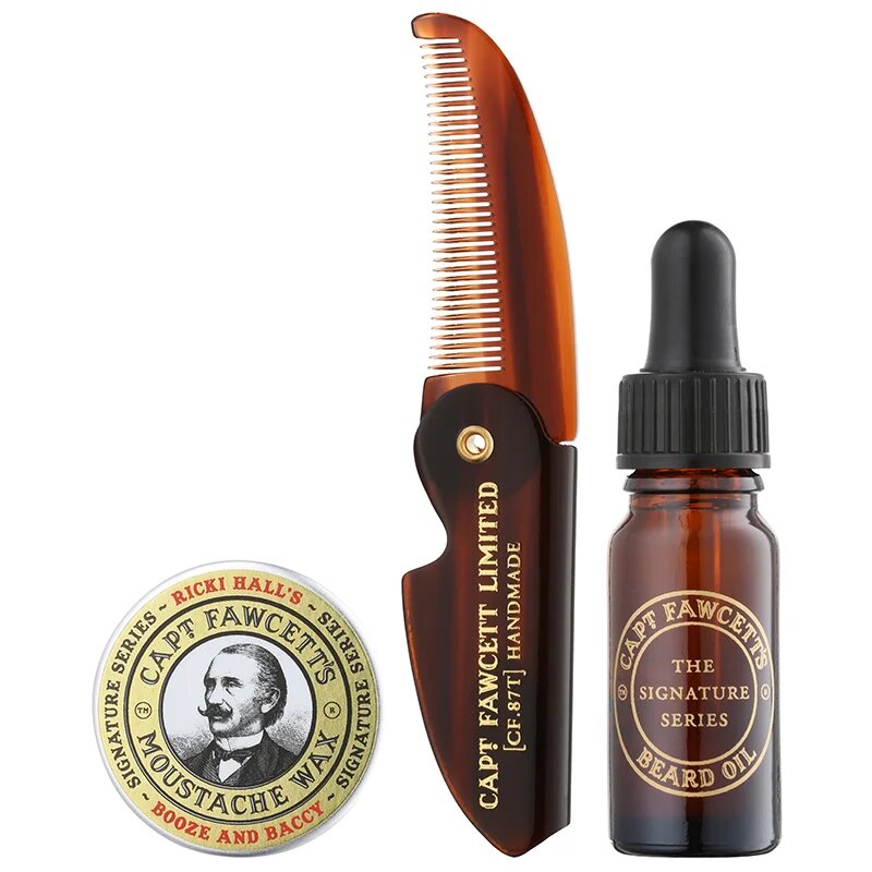 Captain Fawcett Ricki Hall´s Booze & Baccy Grooming Kit ajándékszett szakállra uraknak