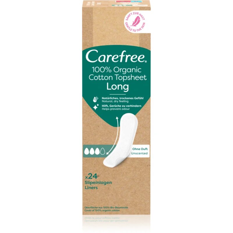 Carefree Organic Cotton Long tisztasági betétek 24 db