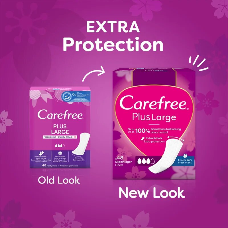 Carefree Plus Large Fresh Scent tisztasági betétek 48 db