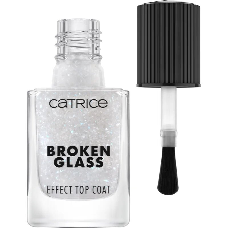 Catrice Broken Glass Effect Top Coat fedő körömlakk csillámporral árnyalat 050 Sparkling Reflection 10.5 ml