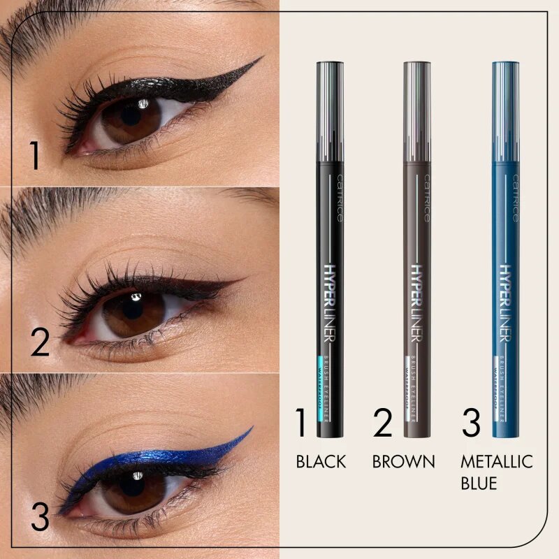 Catrice Hyper Liner Brush Eyeliner tartós vízálló szemhéjtus árnyalat 010 Ever Black 0.52 ml