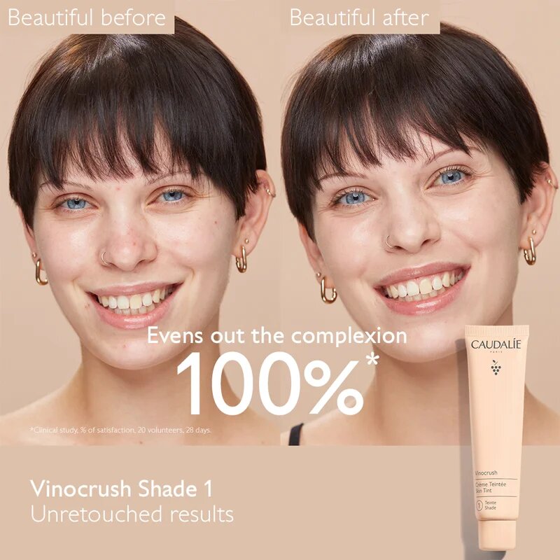 Caudalie Vinocrush Skin Tint CC krém az egyenletes bőrszínért hidratáló hatással árnyalat 1 30 ml
