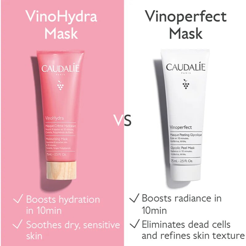 Caudalie VinoHydra Moisturizing Mask hidratáló maszk tápláló hatással 75 ml