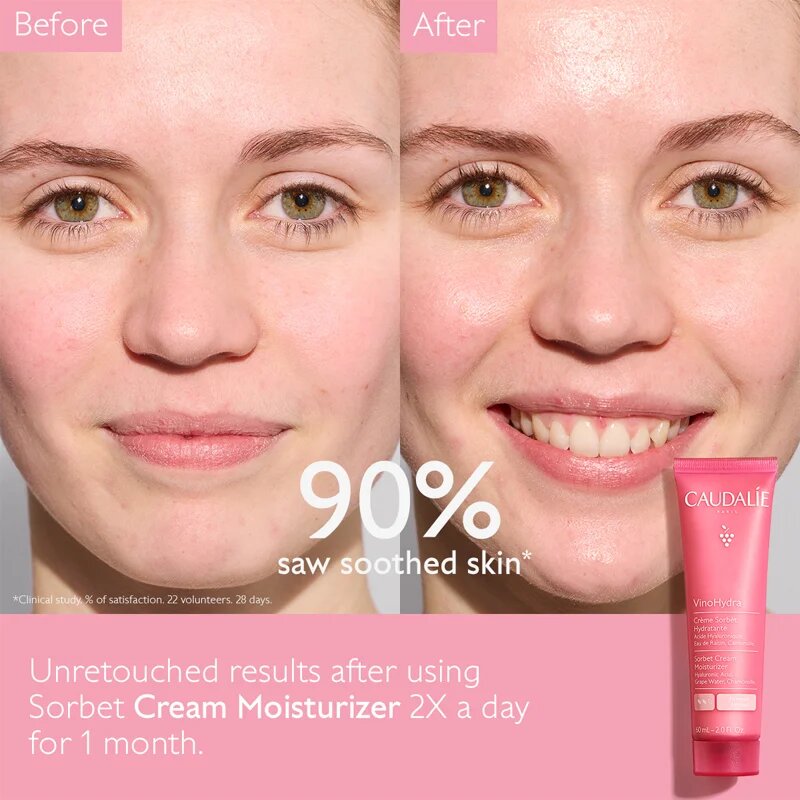 Caudalie VinoHydra Sorbet Cream Moisturizer hidratáló géles krém az érzékeny arcbőrre 60 ml