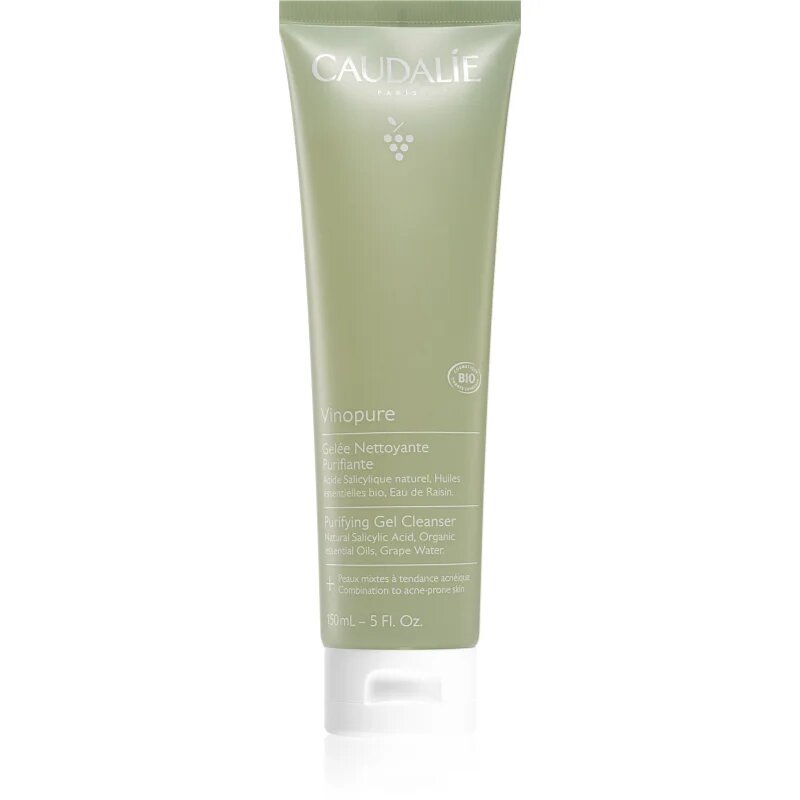 Caudalie Vinopure Purifying Gel Cleanser mélyen tisztító gél zsíros és problémás bőrre 150 ml