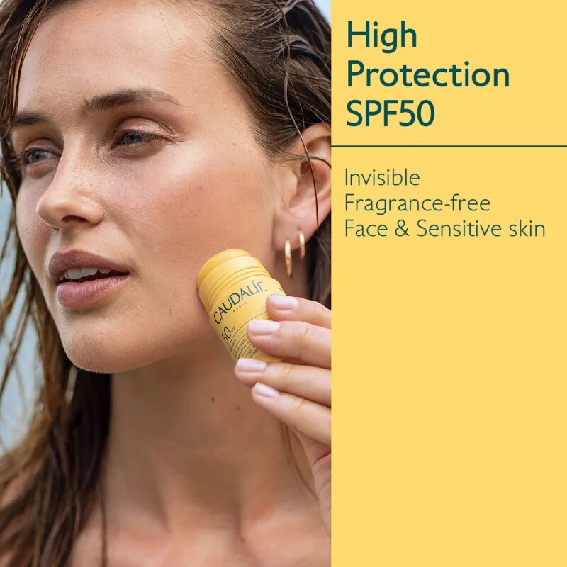 Caudalie Vinosun védő ápolás a káros napsugarakkal szemben az arcra és az érzékeny részekre SPF 50 15 g