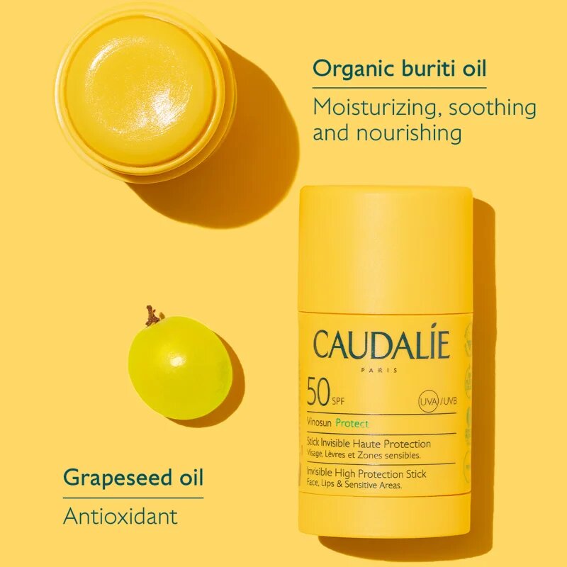 Caudalie Vinosun védő ápolás a káros napsugarakkal szemben az arcra és az érzékeny részekre SPF 50 15 g