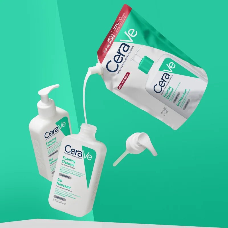CeraVe Cleansers Foaming Cleanser tisztító habzó gél normál és zsíros bőrre 473 ml