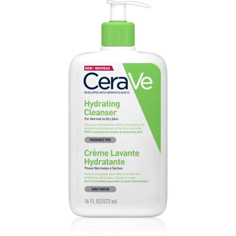 CeraVe Cleansers Hydrating Cleanser tisztító emulzió hidratáló hatással 473 ml
