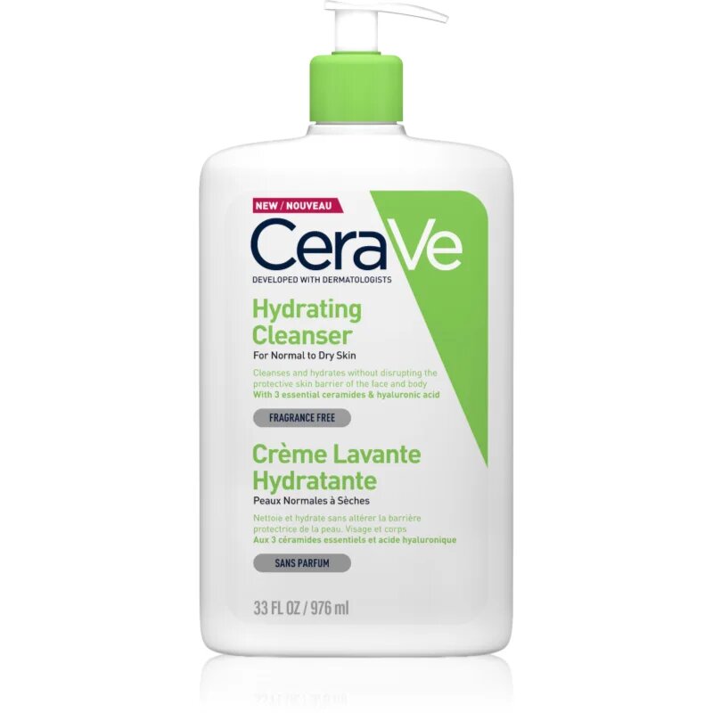 CeraVe Cleansers Hydrating Cleanser tisztító emulzió hidratáló hatással 976 ml