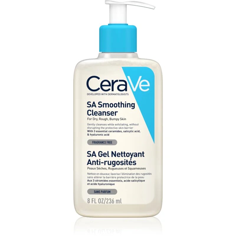 CeraVe Cleansers SA Smoothing Cleanser tisztító és puhító gél száraz bőrre 236 ml