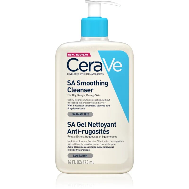 CeraVe Cleansers SA Smoothing Cleanser tisztító és puhító gél száraz bőrre 473 ml