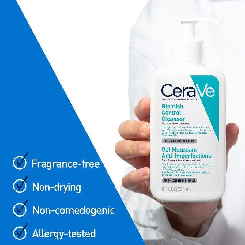 CeraVe Control Cleanser & Retinol Serum Duo komplex ápolás a pattanásos bőr hibáira