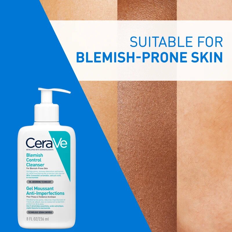 CeraVe Control Cleanser & Retinol Serum Duo komplex ápolás a pattanásos bőr hibáira