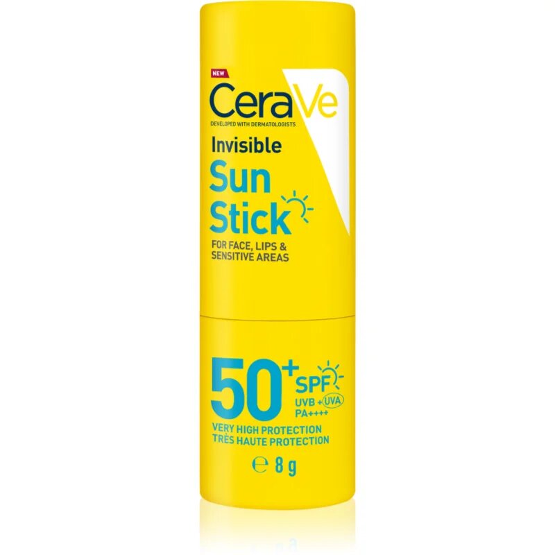 CeraVe Invisible Sun Stick SPF 50+ napozóstift SPF 50+ 8 g