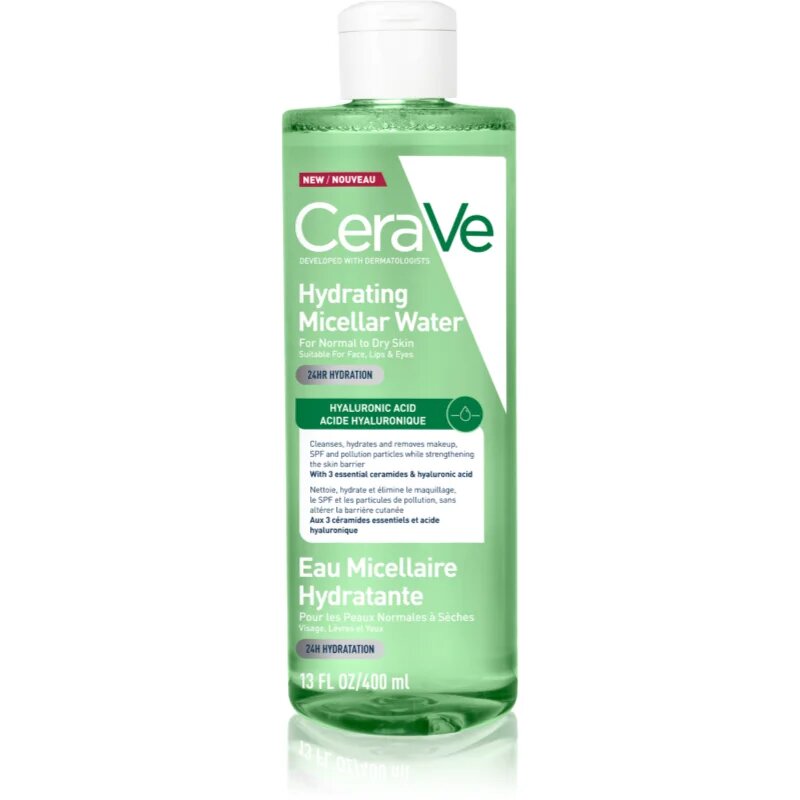 CeraVe Micellar Water Hydrating tisztító micellás víz normál és száraz bőrre 400 ml
