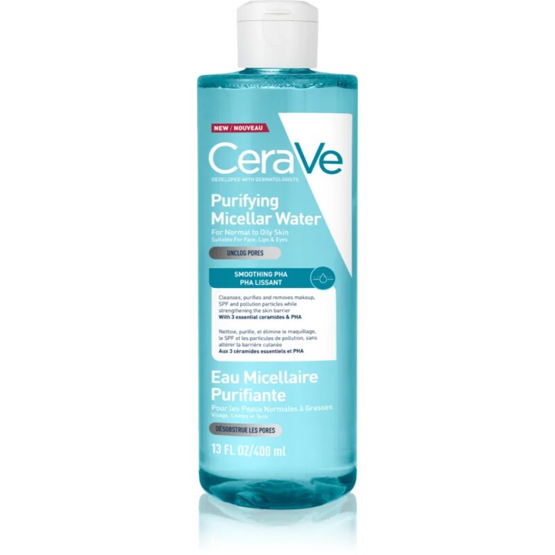 CeraVe Micellar Water Purifying tisztító micellás víz normál és zsíros bőrre 400 ml