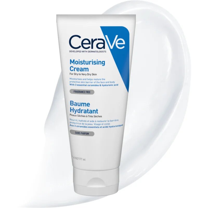 CeraVe Moisturizers hidratáló krém arcra és testre Száraz nagyon száraz bőrre 177 ml