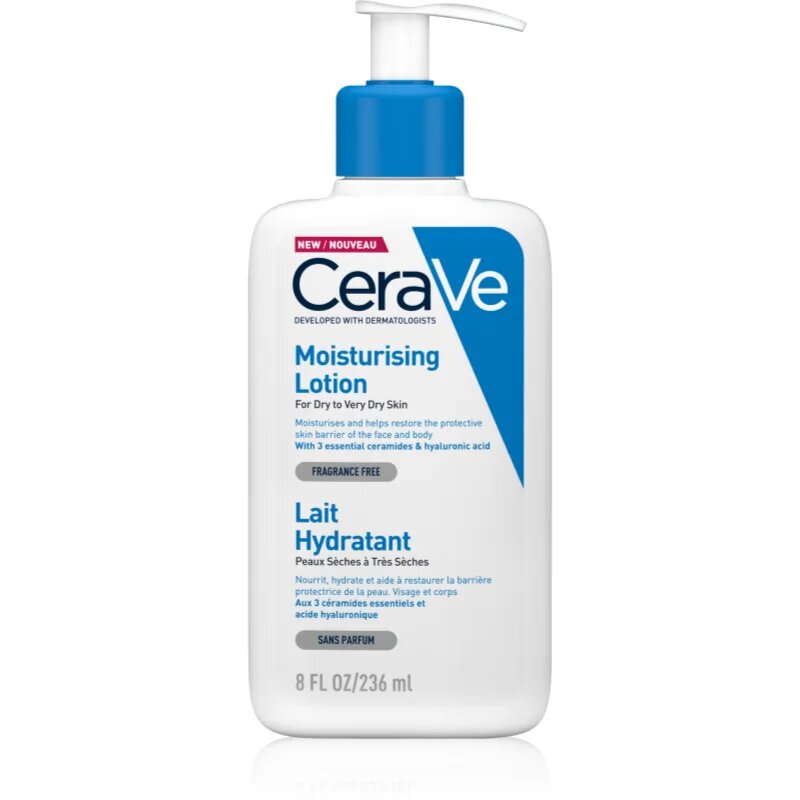 CeraVe Moisturizers Lotion hidratáló tej arcra és testre Száraz nagyon száraz bőrre 236 ml