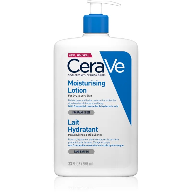CeraVe Moisturizers Lotion hidratáló tej arcra és testre Száraz nagyon száraz bőrre 976 ml