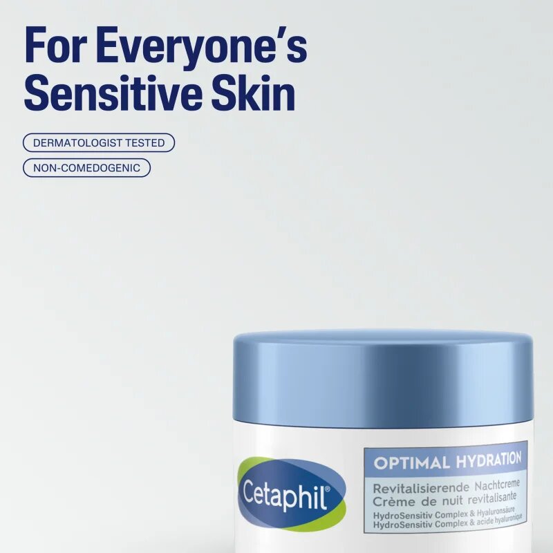 Cetaphil Optimal Hydration Replenishing Night Cream hidratáló éjszakai krém az érzékeny arcbőrre 48 g