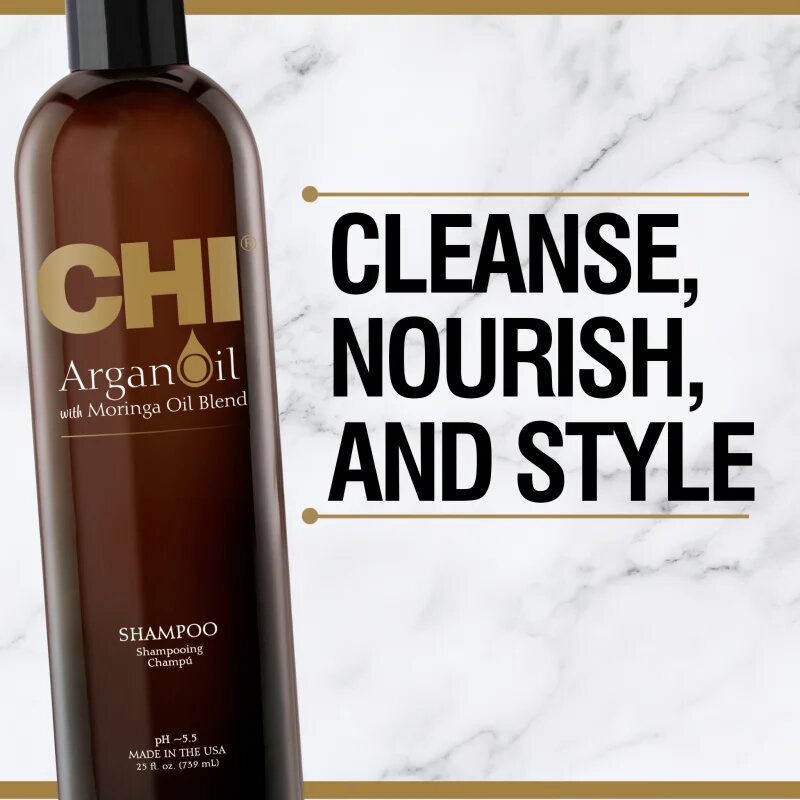 CHI Argan Oil Shampoo tápláló sampon száraz és sérült hajra 739 ml