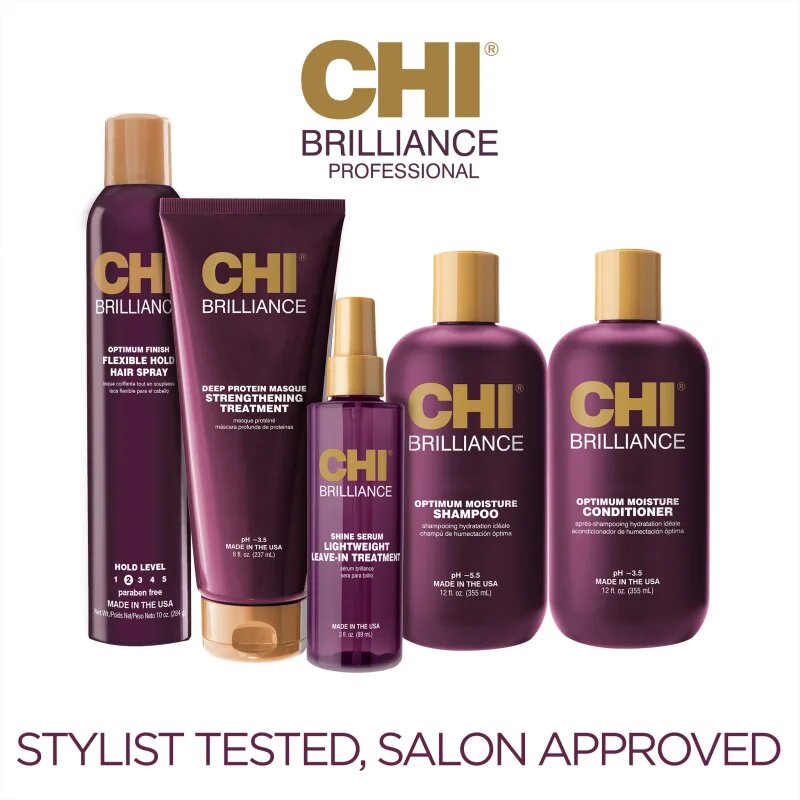 CHI Brilliance Optimum Moisture Shampoo hidratáló sampon a fénylő és selymes hajért 355 ml