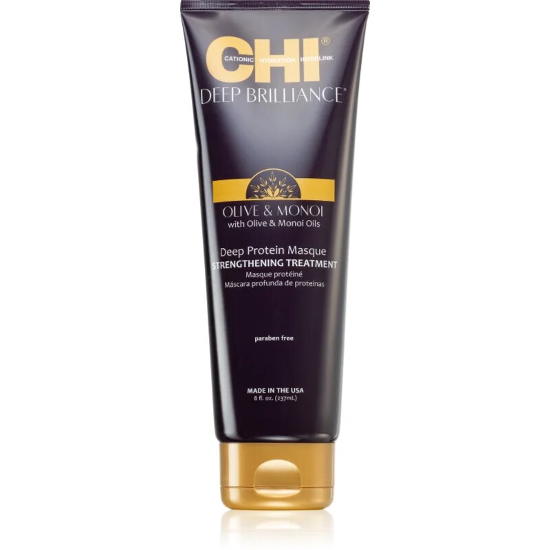 CHI Brilliance Strengthening Treatment erősítő maszk a gyenge sérült hajra és a töredezett hajvégekre olívaolajjal 237 ml
