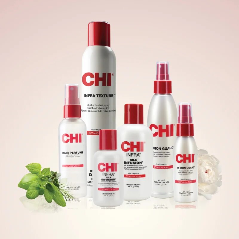 CHI Infra Botanical Bliss Texture Hair Spray haj spray a hajformázáshoz melyhez magas hőfokot használunk 284 g