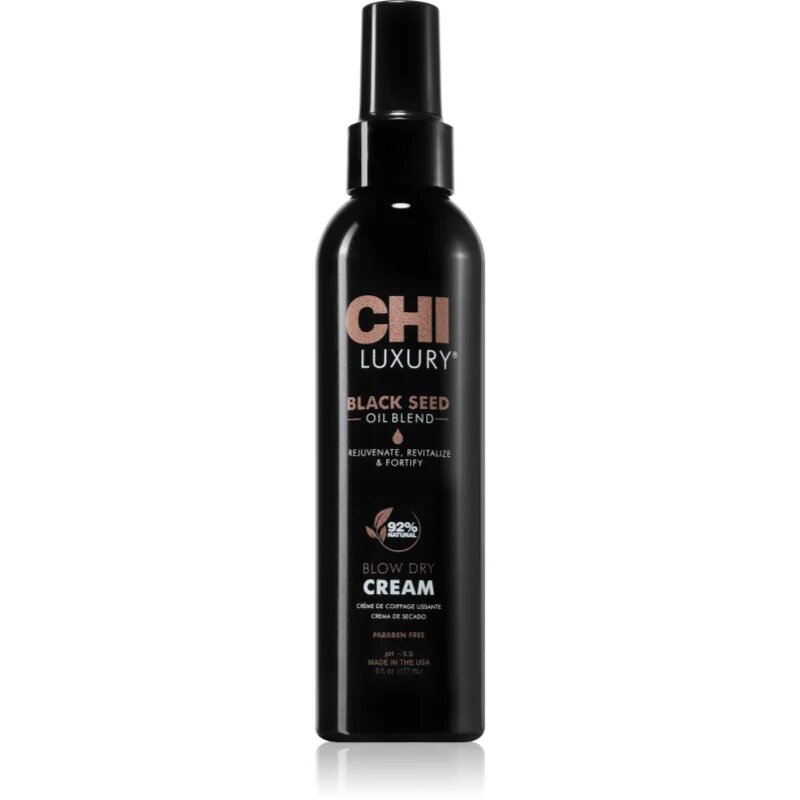 CHI Luxury Black Seed Oil Blow Dry Cream tápláló termovédő krém hajegyenesítésre 177 ml