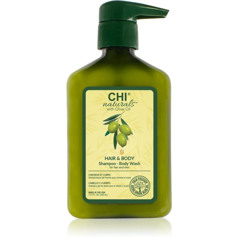 CHI Olive Naturals Hair & Body Shampoo sampon és tusfürdő olívaolajjal 2 az 1-ben 340 ml